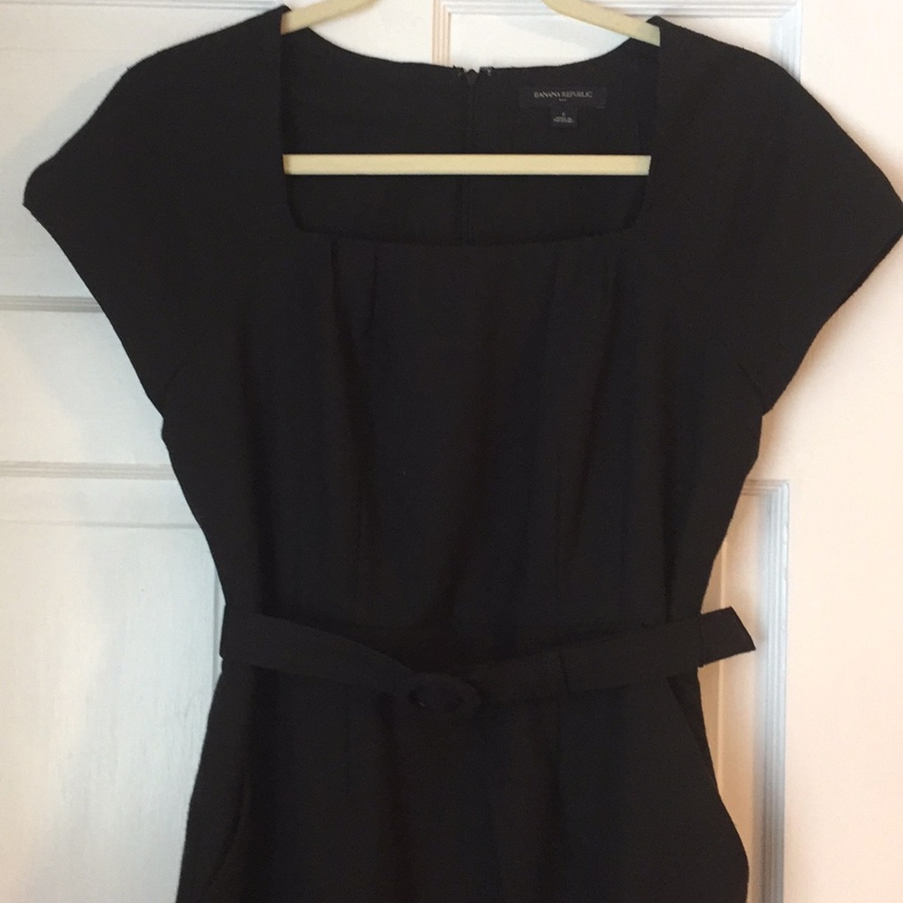 Black Square Collar Dress -Banana Republic Outlet